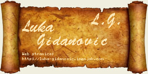 Luka Gidanović vizit kartica